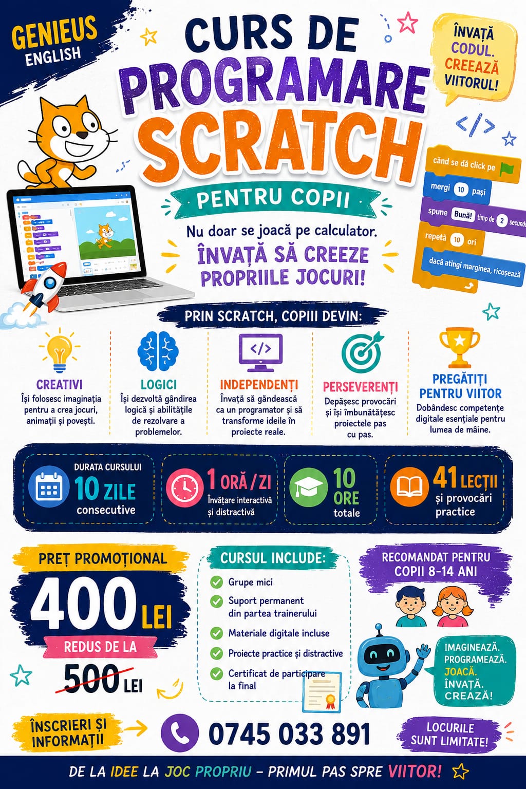Curs de programare Scratch pentru copii